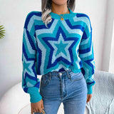 Momentlover Star Round Neck Sweater