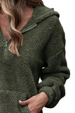 Momentlover Half Zip Dropped Shoulder Oversized Hoodie