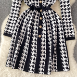 - A-line round neck long sleeves dress GEU622