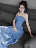 - blue sweetheart dress  GEU1457