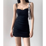 - summer black suspender dress GEU681