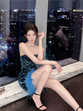 - Strapless Sequins Dress  GEU1229