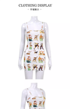 - Deer print mini slip dress GEU682