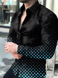 Momentlover Spring Autumn Men printed Shirts Turn-down Collar Buttoned Shirt Men's Casual Long Sleeve social shirt Tops Men's clothing