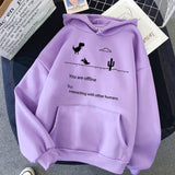 Momentlover Autumn New Harajuku Kpop Women's Retro Hoodie Dinosaur Long Sleeve Top Tee Fashion Casual Sports Shirt Ladies Clothing Hoodie