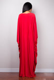 Multicolor V-Neck Batwing Sleeve Plus Size Loose Maxi Dress For Women Summer Beach Wear Kaftan Long Bathing Dresses Q1306