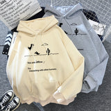Momentlover Autumn New Harajuku Kpop Women's Retro Hoodie Dinosaur Long Sleeve Top Tee Fashion Casual Sports Shirt Ladies Clothing Hoodie