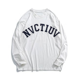 Momentlover  -  Cityboy Japanese alphabet patch embroidery design men and women loose long-sleeved T-shirt