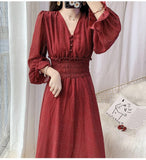 Summer Women Printed Ruffles Dress Lady V-Neck Short Sleeve Chiffon Dress Female High Waist A-Line Vestidos