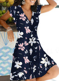 Christmas Gift Vintage Summer Women's Dress  Casual Plus Size Elegant Boho Beach Dot Floral Print Dresses Ladies Sundress Robe Femme