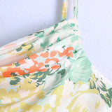Women Boho Hollow Out Lace Up Bow Dresses Print Split Long Dress  New Fashion Female Sleeveless Beach Flowers Chic