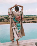 Long Beach Dress Summer Women Tunic Beach Kimono Dress Bathing Suit Cover Up Swimwear Skirt Robe De Plage