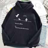 Momentlover Autumn New Harajuku Kpop Women's Retro Hoodie Dinosaur Long Sleeve Top Tee Fashion Casual Sports Shirt Ladies Clothing Hoodie