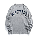 Momentlover  -  Cityboy Japanese alphabet patch embroidery design men and women loose long-sleeved T-shirt