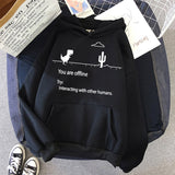 Momentlover Autumn New Harajuku Kpop Women's Retro Hoodie Dinosaur Long Sleeve Top Tee Fashion Casual Sports Shirt Ladies Clothing Hoodie