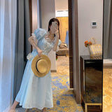 Women Elegant Lace Ruffles Slim Dress Romantic Fairy Party Dress Summer Gentle Sweet Lolita Style Princess Vestidos