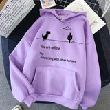 Momentlover Autumn New Harajuku Kpop Women's Retro Hoodie Dinosaur Long Sleeve Top Tee Fashion Casual Sports Shirt Ladies Clothing Hoodie