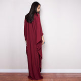 Multicolor V-Neck Batwing Sleeve Plus Size Loose Maxi Dress For Women Summer Beach Wear Kaftan Long Bathing Dresses Q1306