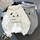 Momentlover Autumn New Harajuku Kpop Women's Retro Hoodie Dinosaur Long Sleeve Top Tee Fashion Casual Sports Shirt Ladies Clothing Hoodie