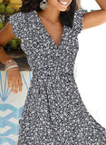 Christmas Gift Vintage Summer Women's Dress  Casual Plus Size Elegant Boho Beach Dot Floral Print Dresses Ladies Sundress Robe Femme
