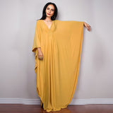 Multicolor V-Neck Batwing Sleeve Plus Size Loose Maxi Dress For Women Summer Beach Wear Kaftan Long Bathing Dresses Q1306