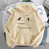 Momentlover Autumn New Harajuku Kpop Women's Retro Hoodie Dinosaur Long Sleeve Top Tee Fashion Casual Sports Shirt Ladies Clothing Hoodie