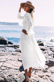 Deep V Neck Hollow Out Long Dress Women Plus Size Summer Beach Tunic White Sexy A Line Long Dress Vestidos Q274