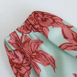 Summer Women Elegant Flower Print V-Neck Dress Female Vintage Lady Casual Streetwear Chic Slim Split Long Dresses