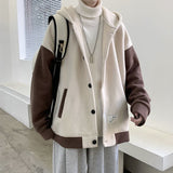 Momentlover Japan Korea Style Patchwork Fashion Hoodies Men Fleece Hooded Sweatshirts Coat Male Spring Autumn Student Casual Tops