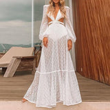 Halloween  Beach Dress Summer Floral Swimsuit Print Belt Bathing Suit Women Long Cover Up Off Shoulder Beachwear Bandeau Halt Swimsuit