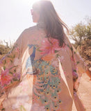 Long Beach Dress Summer Women Tunic Beach Kimono Dress Bathing Suit Cover Up Swimwear Skirt Robe De Plage