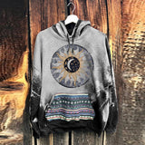 Momentlover New Casual Warm Pullover Tops Fashion Totem Printing Hooded Sweatshirt Autumn Winter Casual Long Sleeve Loose Hoodies Streetwear