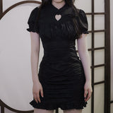 Black Vintage Dress Women French Bodycon Designer Elegant Mini Dress Female Korean Gothic Beach Party Sexy Dress Summer