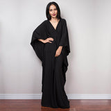 Multicolor V-Neck Batwing Sleeve Plus Size Loose Maxi Dress For Women Summer Beach Wear Kaftan Long Bathing Dresses Q1306
