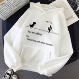 Momentlover Autumn New Harajuku Kpop Women's Retro Hoodie Dinosaur Long Sleeve Top Tee Fashion Casual Sports Shirt Ladies Clothing Hoodie