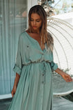 Sexy Button Pockets Front Open Self Belted High Waist Summer Dress White Tunic Women Clothes Street Wear Maxi Dress Q1111