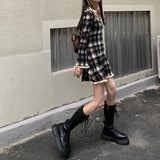 Spring Plaid Lolita Dress Women Elegant Japanese Kawaii Paty Mini Dress Female Casual High Street Korean Dress Women  New