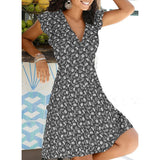 Christmas Gift Vintage Summer Women's Dress  Casual Plus Size Elegant Boho Beach Dot Floral Print Dresses Ladies Sundress Robe Femme
