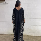 Casual Plus Size Long Kaftan Vintage V-Neck Batwing Sleeve Summer Women Beachwear Long Bathing Loose Maxi Dress A1059