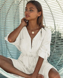 Sexy Button Pockets Front Open Self Belted High Waist Summer Dress White Tunic Women Clothes Street Wear Maxi Dress Q1111