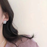 S925 Silver Needle Versatile Pearl Flower Earrings