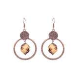 Female retro drop national wooden earrings