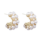 Golden geometry double C earrings