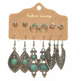 Retro geometric alloy tassel earrings