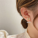 Simple bow knot S925 silver needle earrings