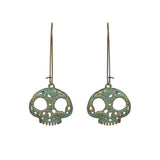 Horrible funny skull Halloween earrings