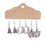 Snow tassel love wing earrings