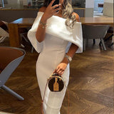 MOMENTLOVER New autumn cross-border women's clothing 2025 dresses independent station one-word collar turned shoulder slim dress hip dress