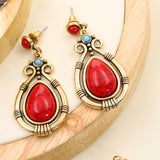 Rice bead round earrings