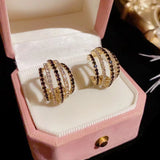 S925 silver needle exaggerated C-shaped earrings